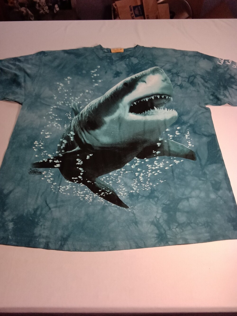 The Mountain Teal Shark Graphic Tee for Kids